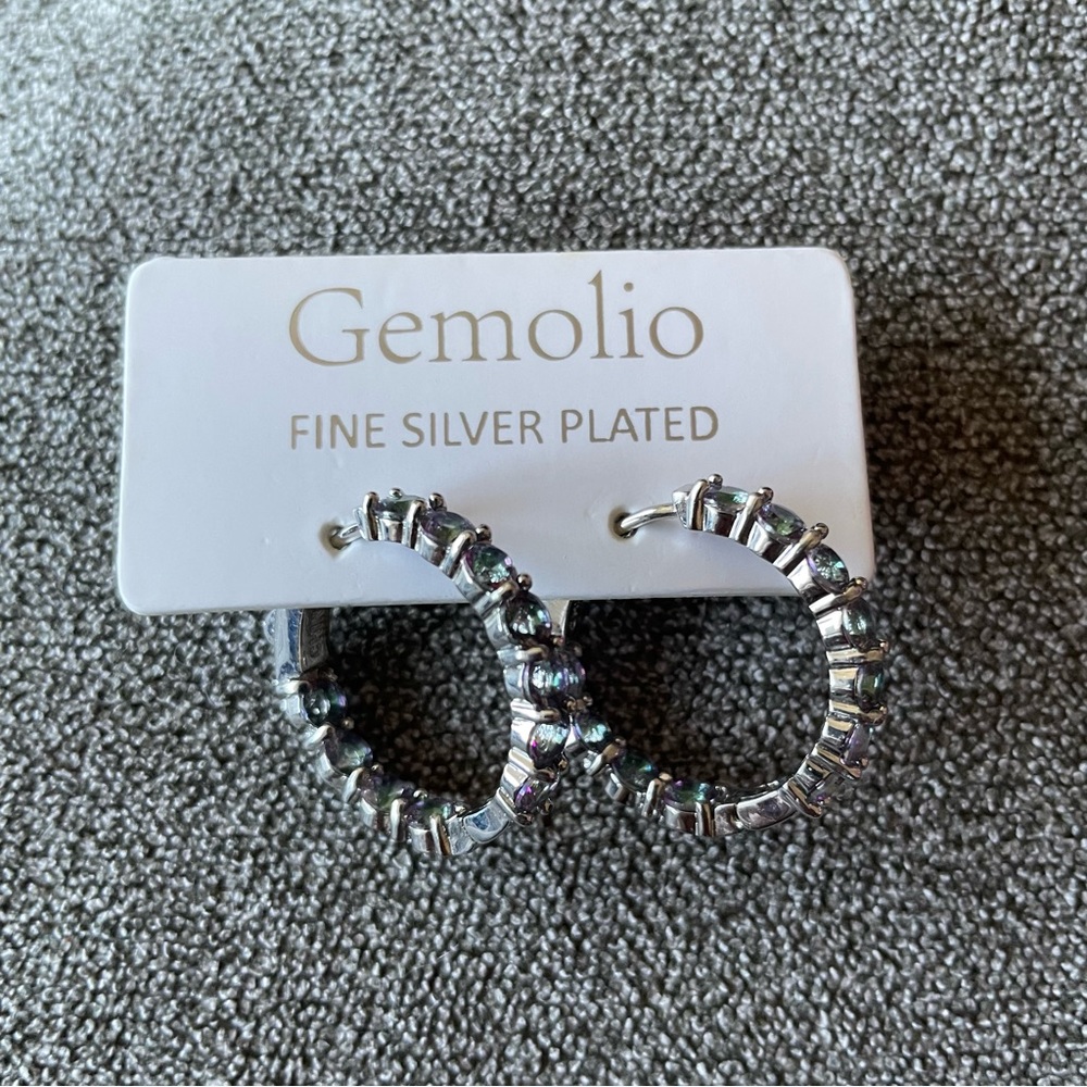 Gemolio silver plated hoop earrings